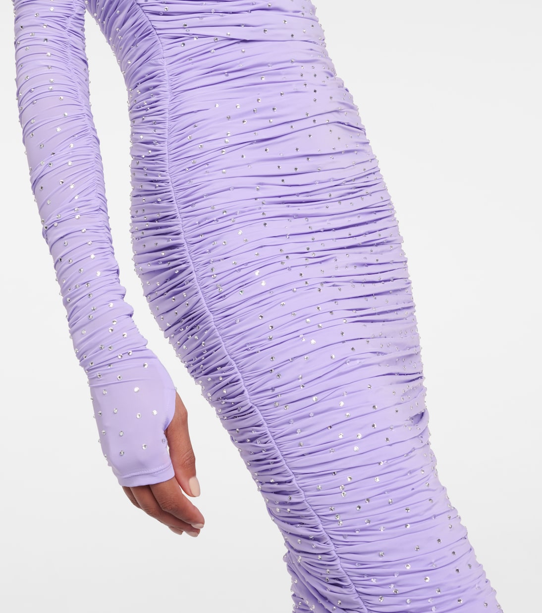 Crystal-embellished ruched jersey gown | Alex Perry