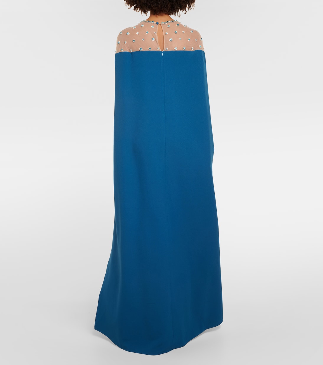 Ambere embroidered cape-detail gown | Safiyaa