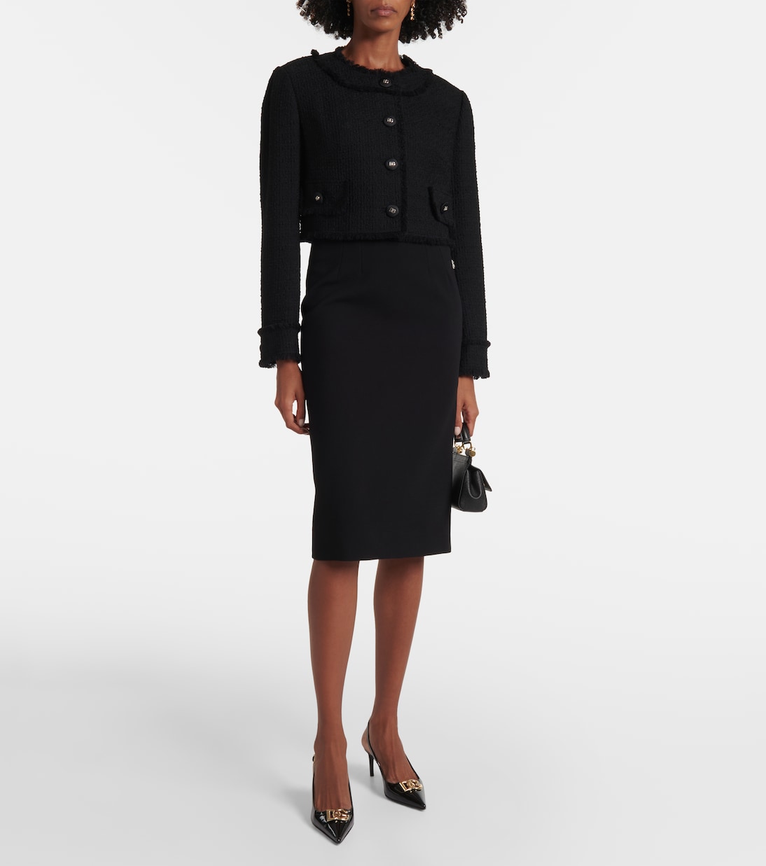 Veste raccourcie en laine mélangée | Dolce&Gabbana
