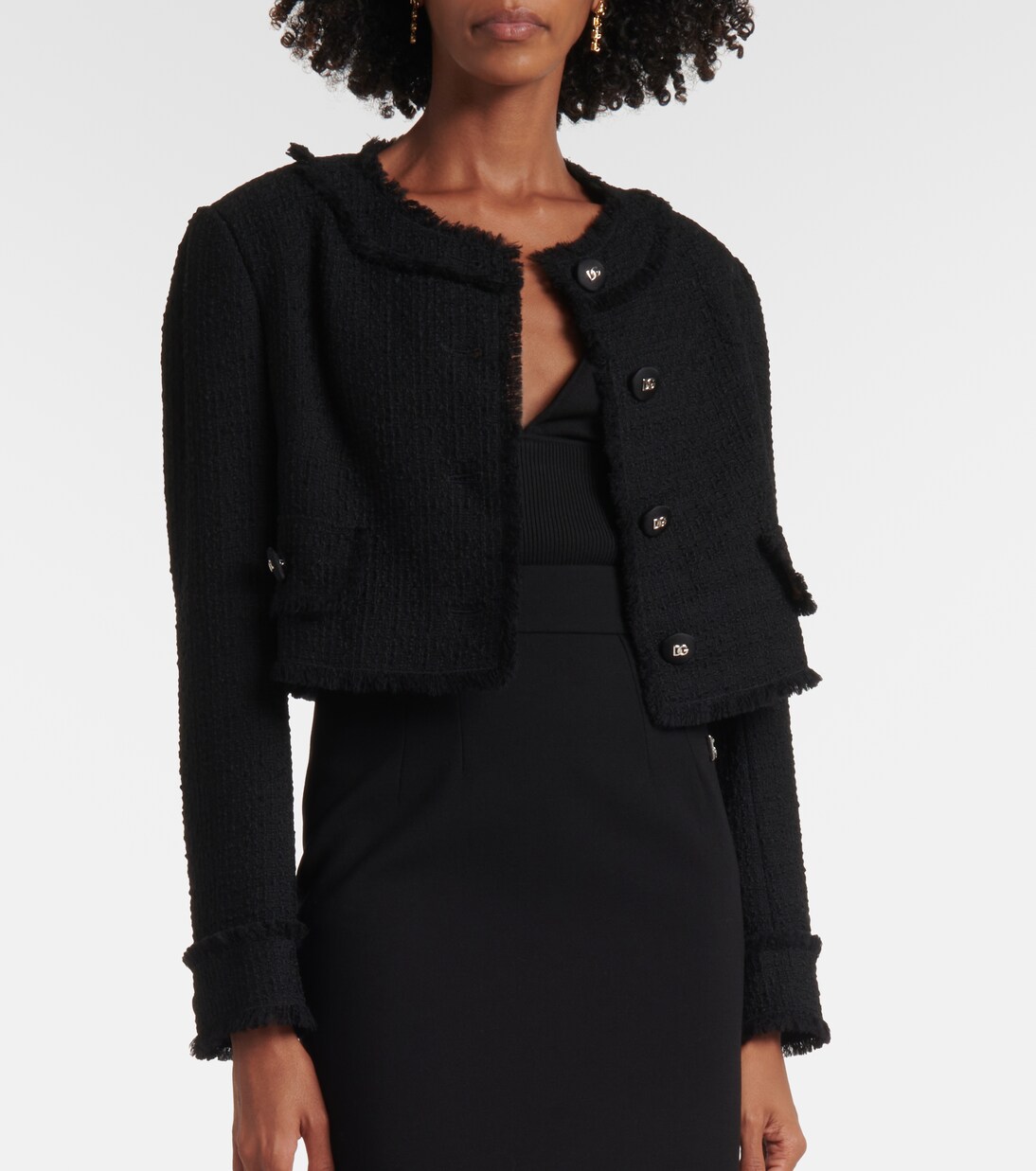 Veste raccourcie en laine mélangée | Dolce&Gabbana