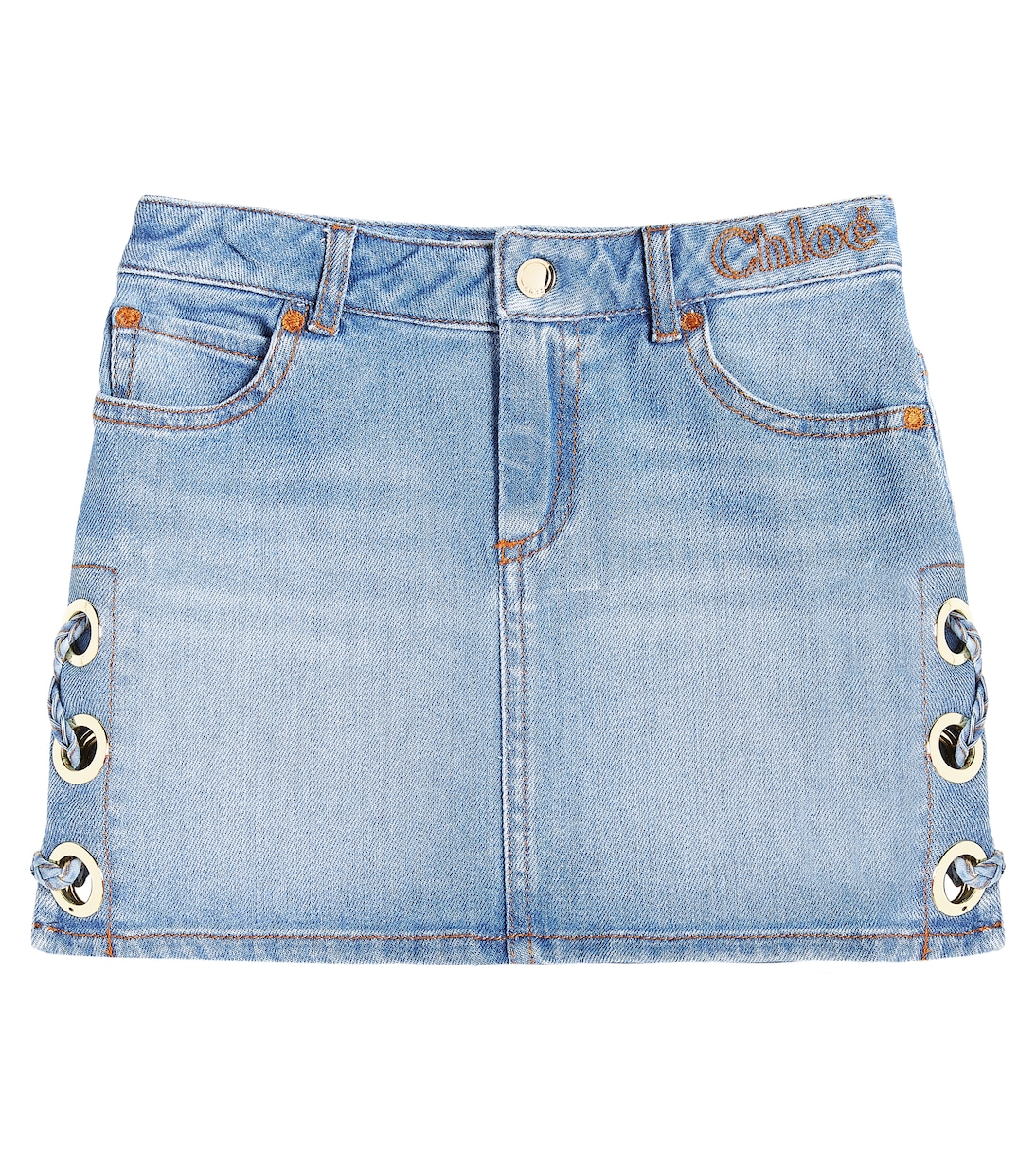 Falda de denim con encaje | Chloé Kids