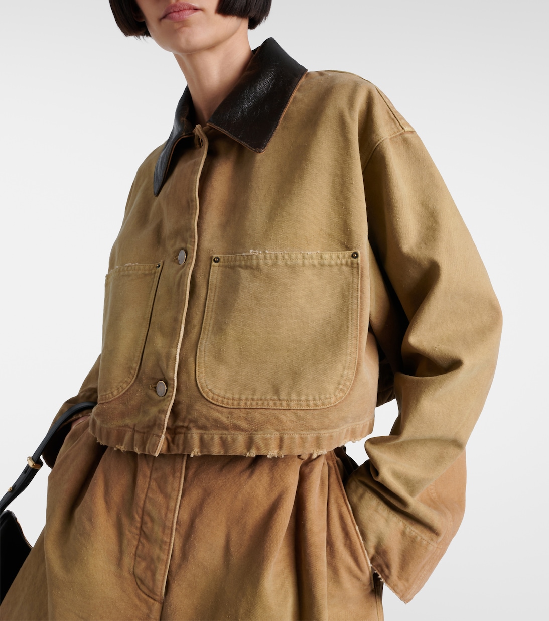 Veste raccourcie en toile de coton | Prada