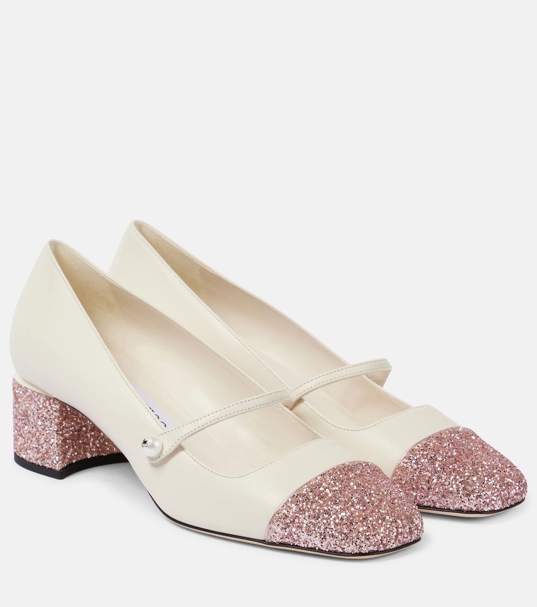 Mary-Jane-Pumps Elisa 45 aus Leder mit Glitter | Jimmy Choo