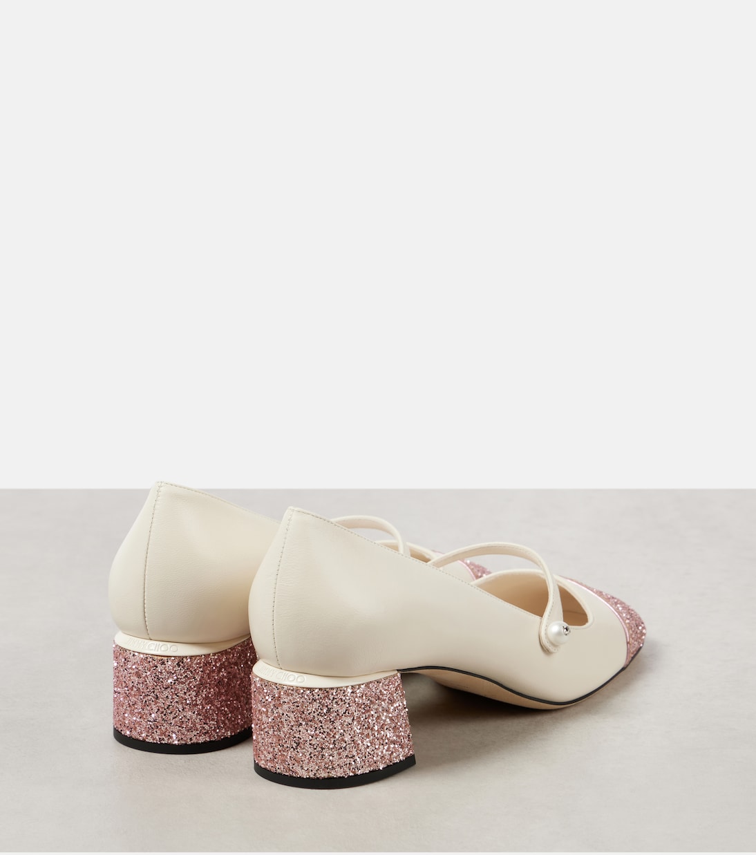 Mary-Jane-Pumps Elisa 45 aus Leder mit Glitter | Jimmy Choo