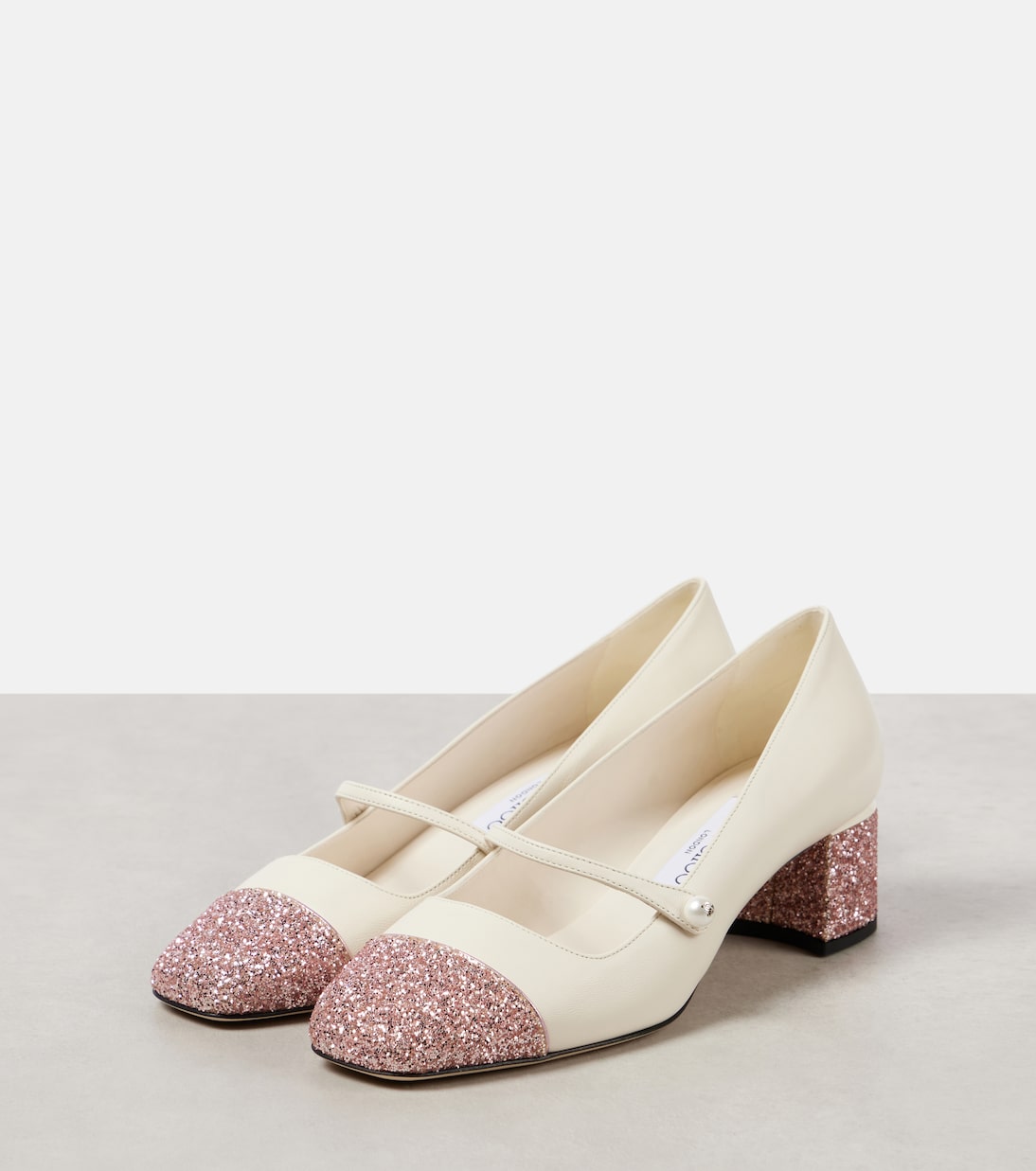 Mary-Jane-Pumps Elisa 45 aus Leder mit Glitter | Jimmy Choo