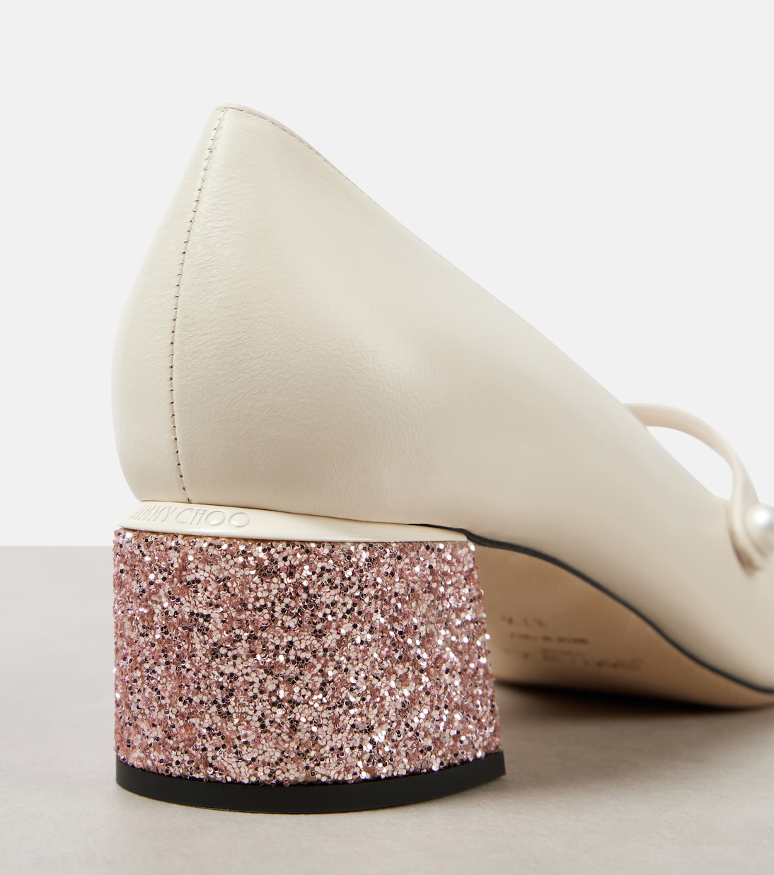 Mary-Jane-Pumps Elisa 45 aus Leder mit Glitter | Jimmy Choo