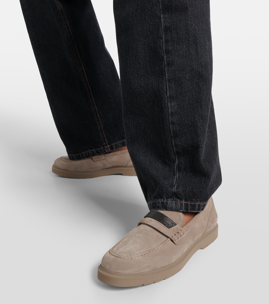 Loafers Monili aus Veloursleder | Brunello Cucinelli