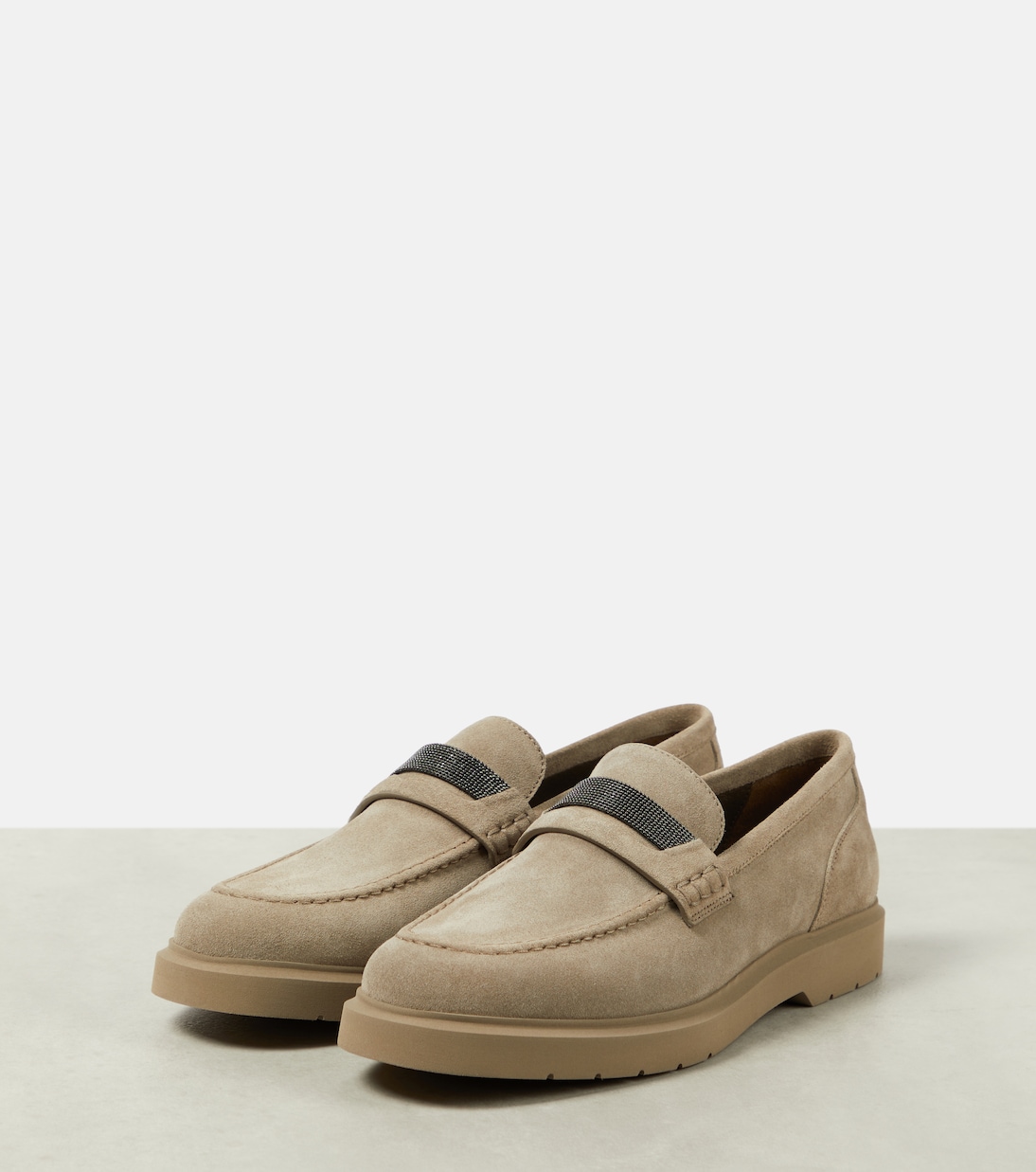 Loafers Monili aus Veloursleder | Brunello Cucinelli