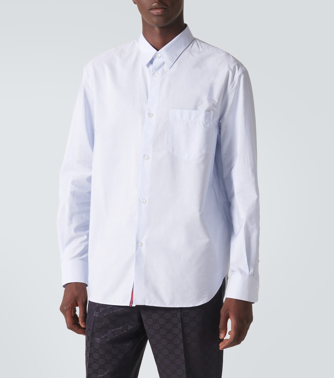Camisa de popelín de algodón a rayas | Gucci
