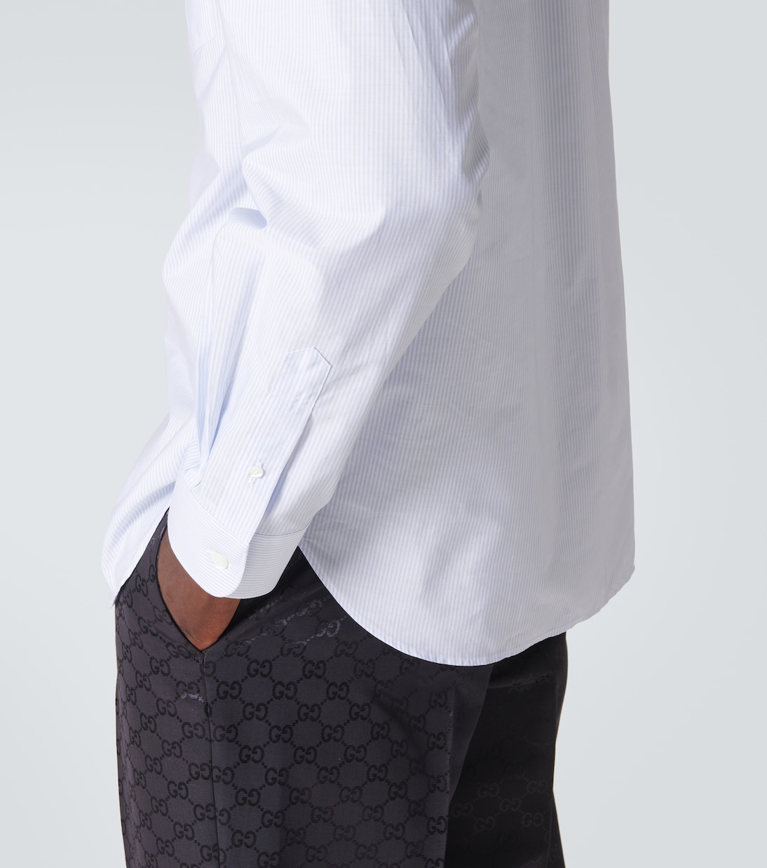 Camisa de popelín de algodón a rayas | Gucci