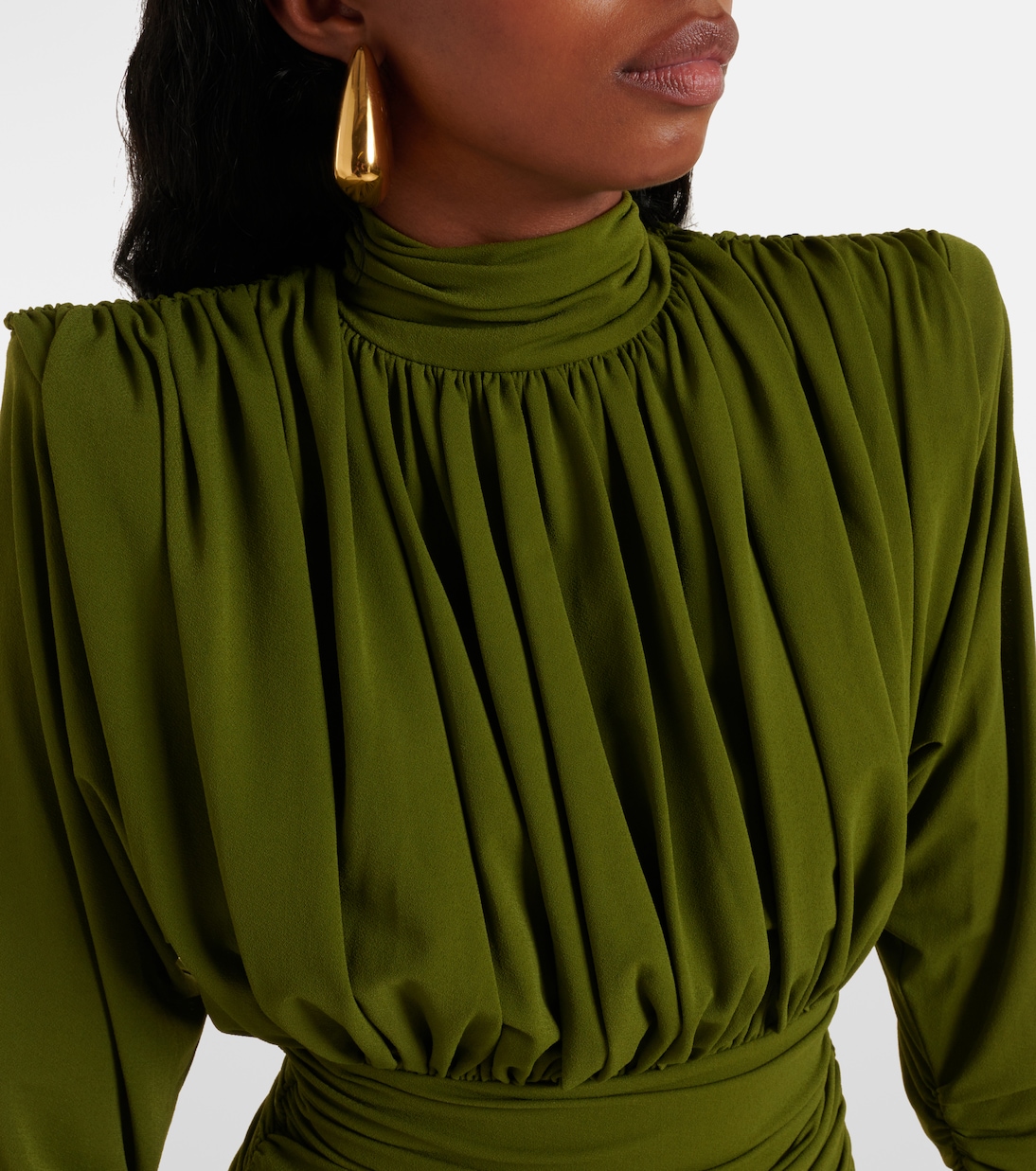 Ruched crêpe jersey minidress | Alex Perry