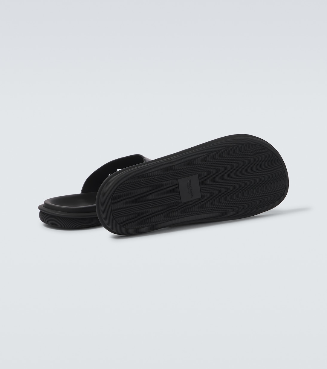 Logo embossed leather slides | Giorgio Armani