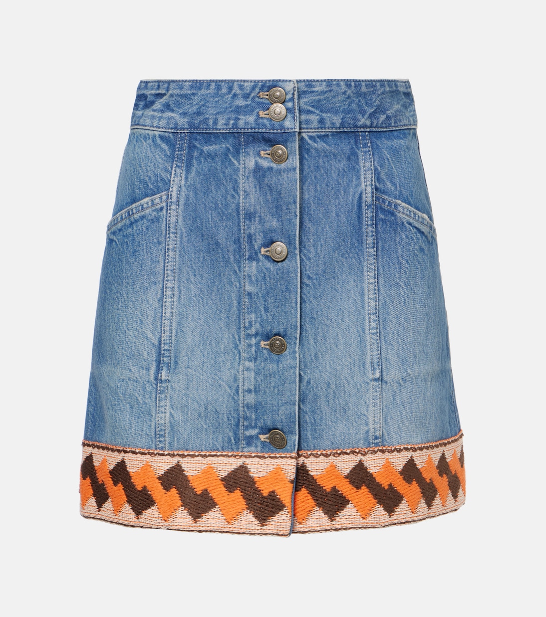 Mini-jupe en jean et jacquard | Valentino