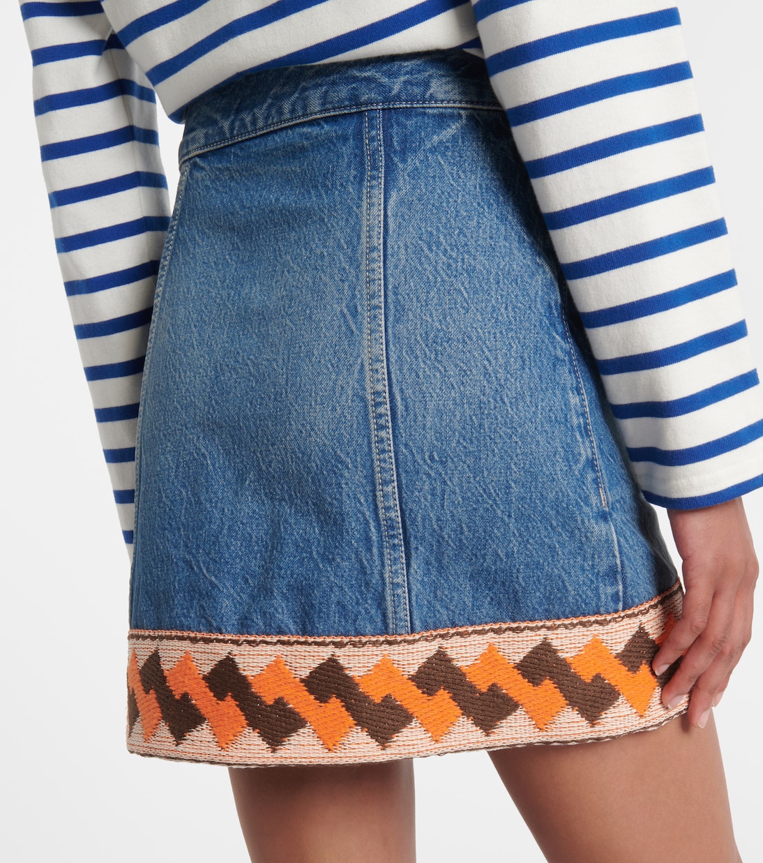 Minigonna di jeans con jacquard | Valentino