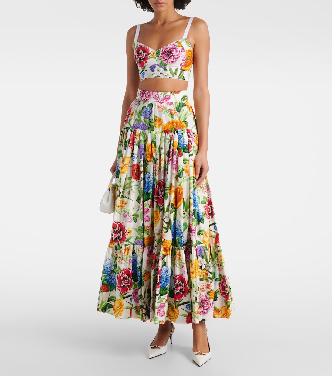 Brassière en coton mélangé à fleurs | Dolce&Gabbana