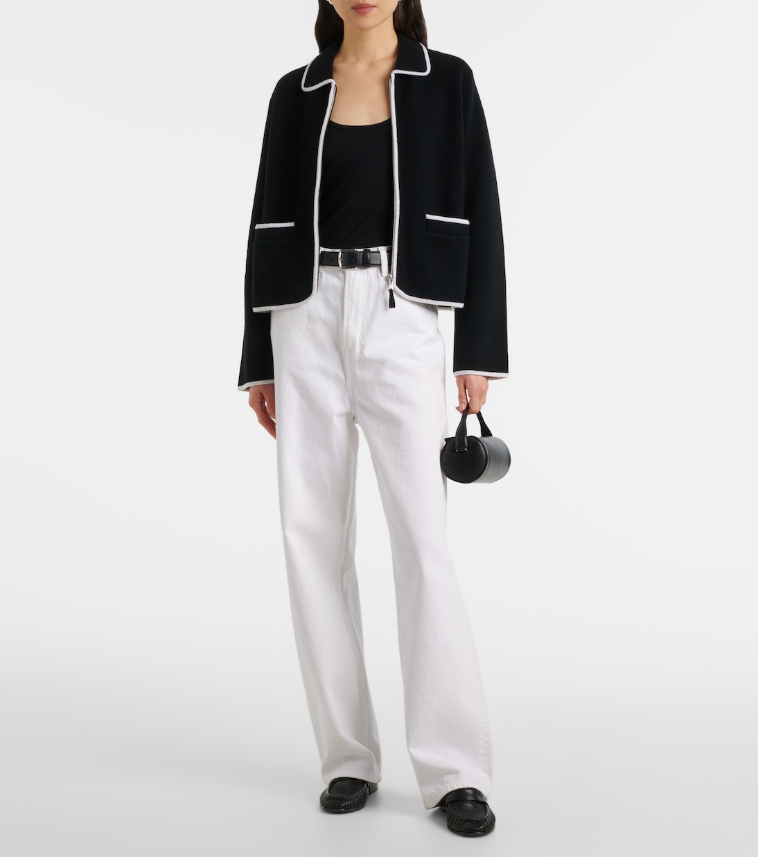 Wool and cashmere zip-up sweater | Jardin des Orangers