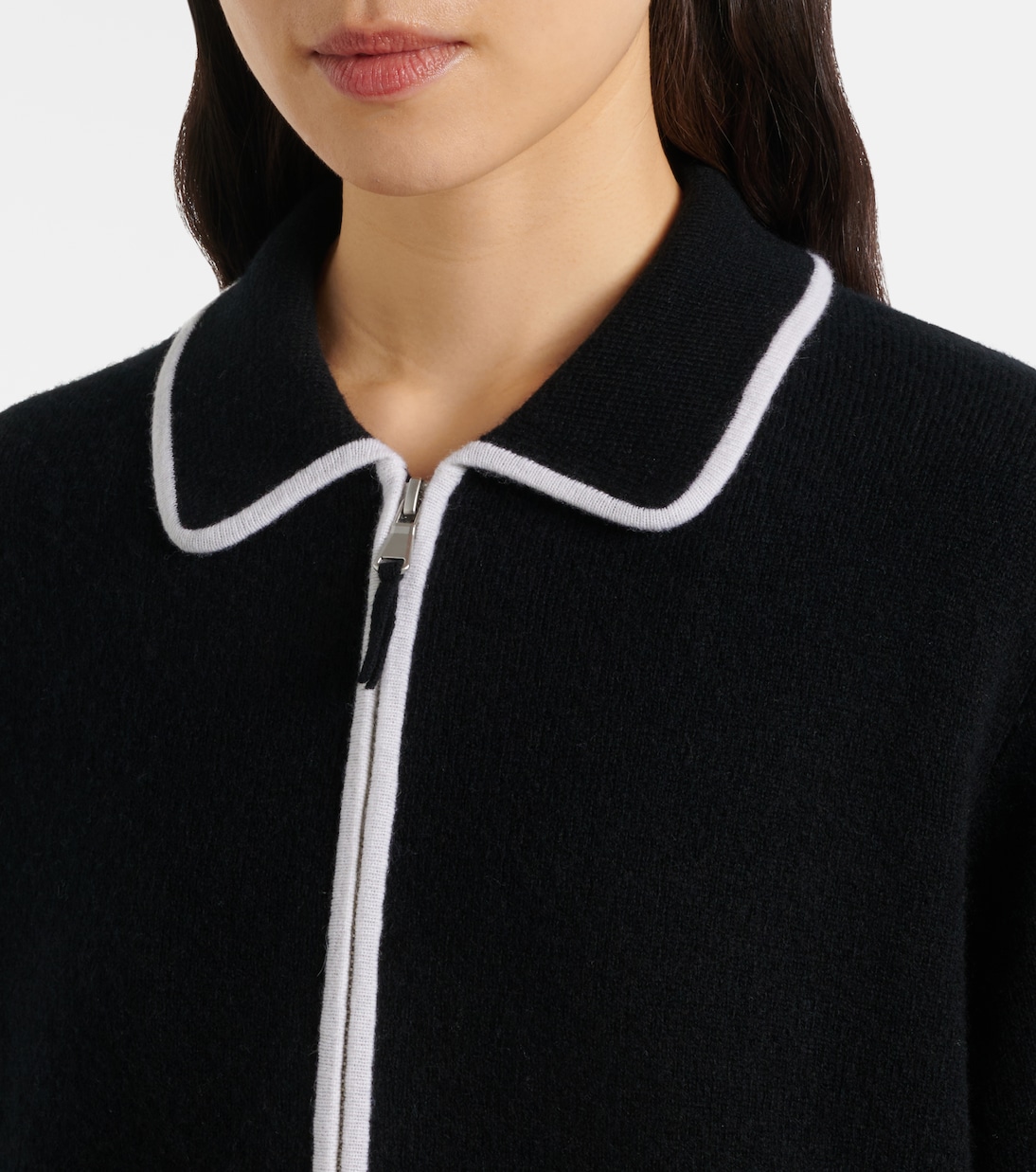 Wool and cashmere zip-up sweater | Jardin des Orangers