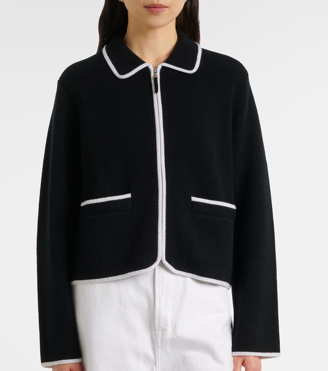 Wool and cashmere zip-up sweater | Jardin des Orangers