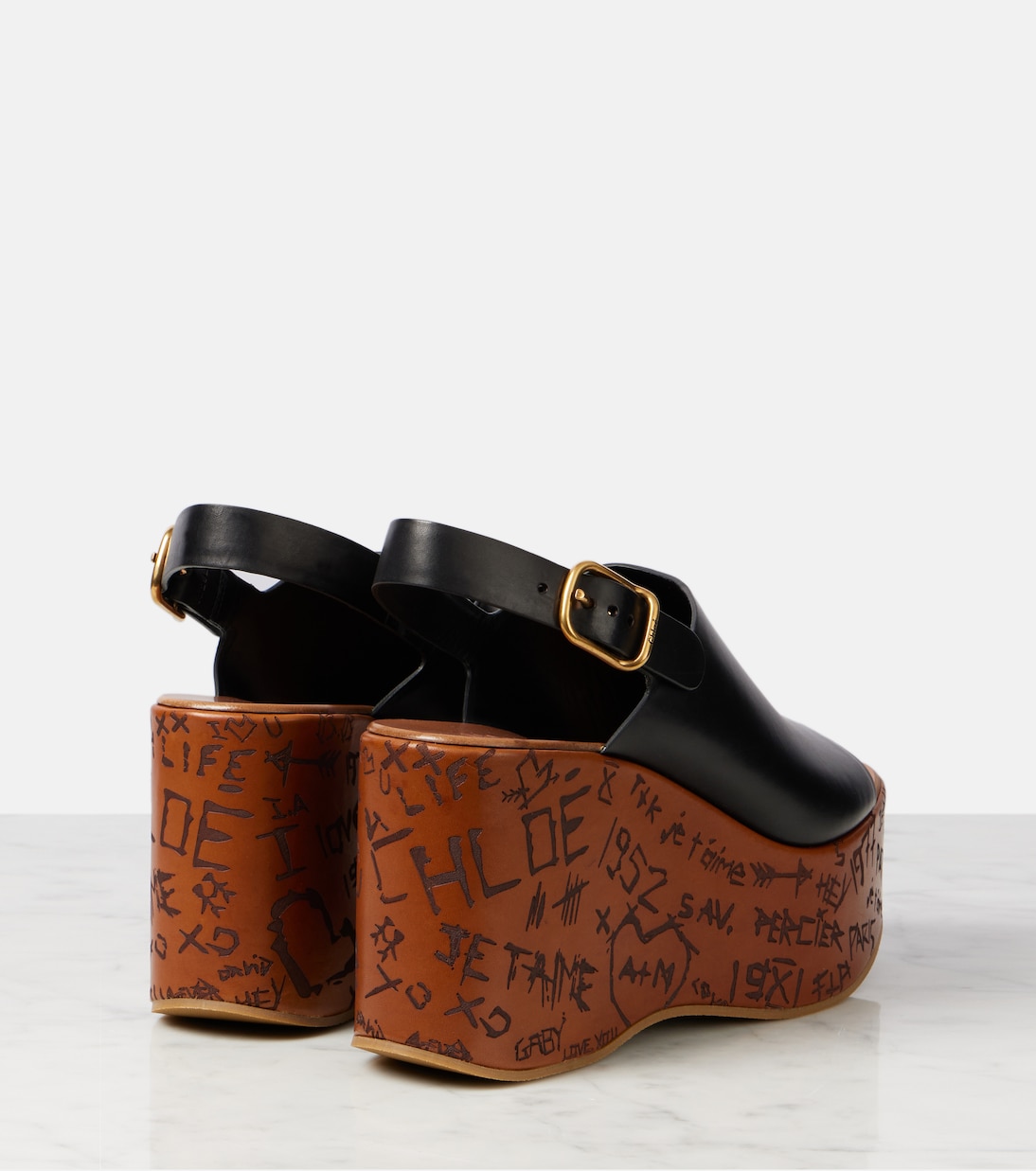 Sandales compensées Maxime en cuir | Chloé
