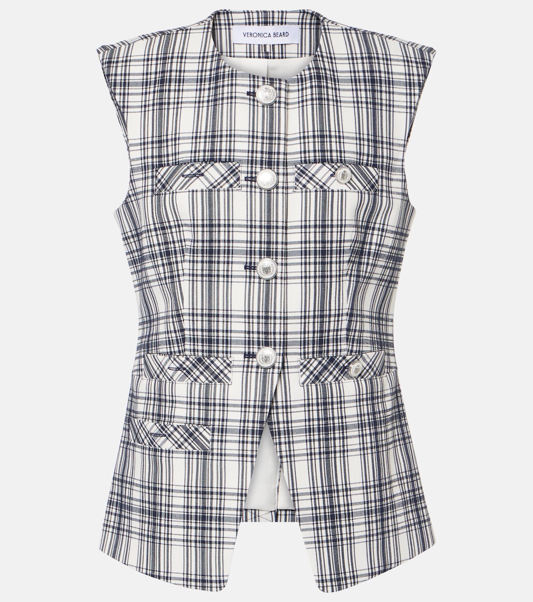 Gilet Tamara in misto cotone a quadri | Veronica Beard