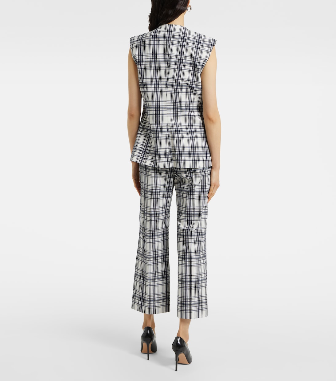 Gilet Tamara in misto cotone a quadri | Veronica Beard