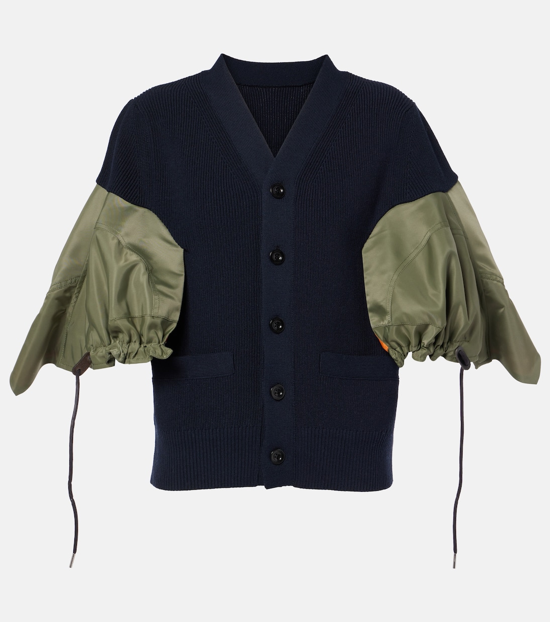 Cardigan in misto cotone e twill | Sacai