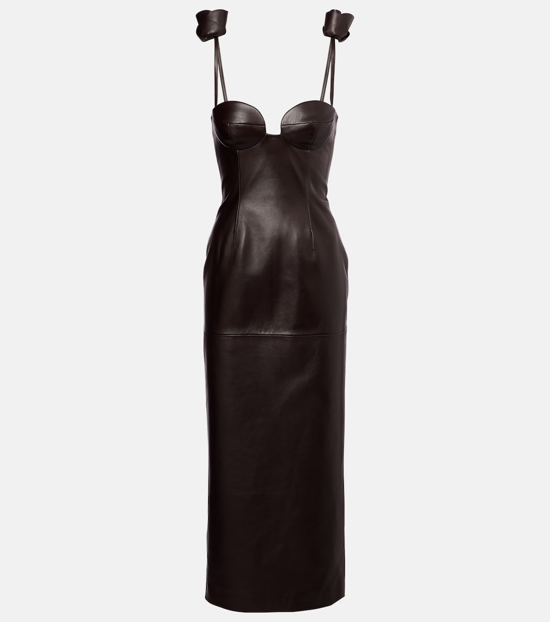 Robe bustier en cuir à fleurs | Magda Butrym