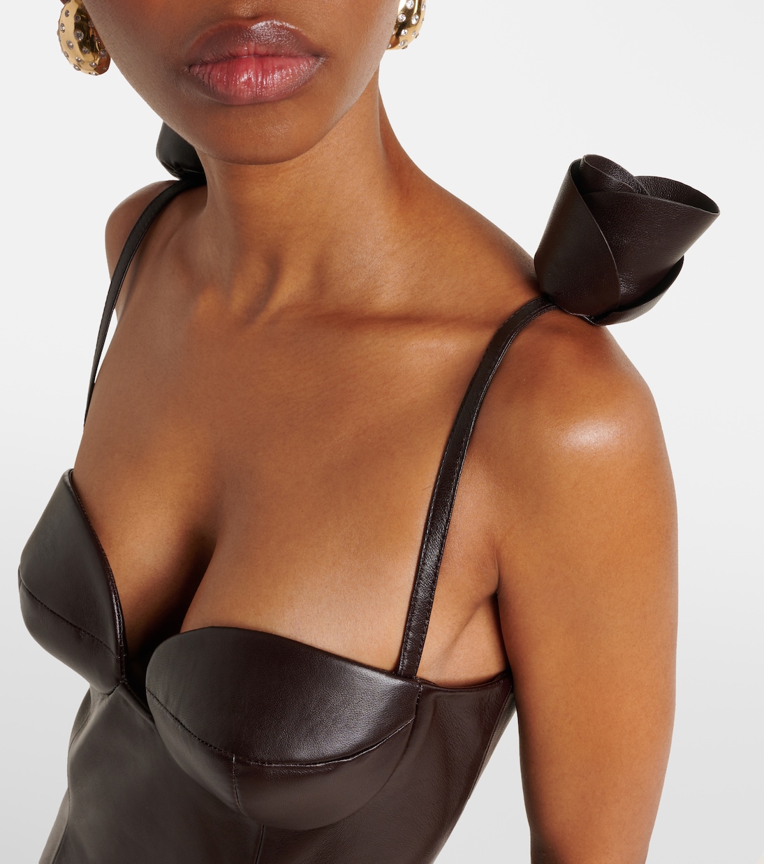 Robe bustier en cuir à fleurs | Magda Butrym