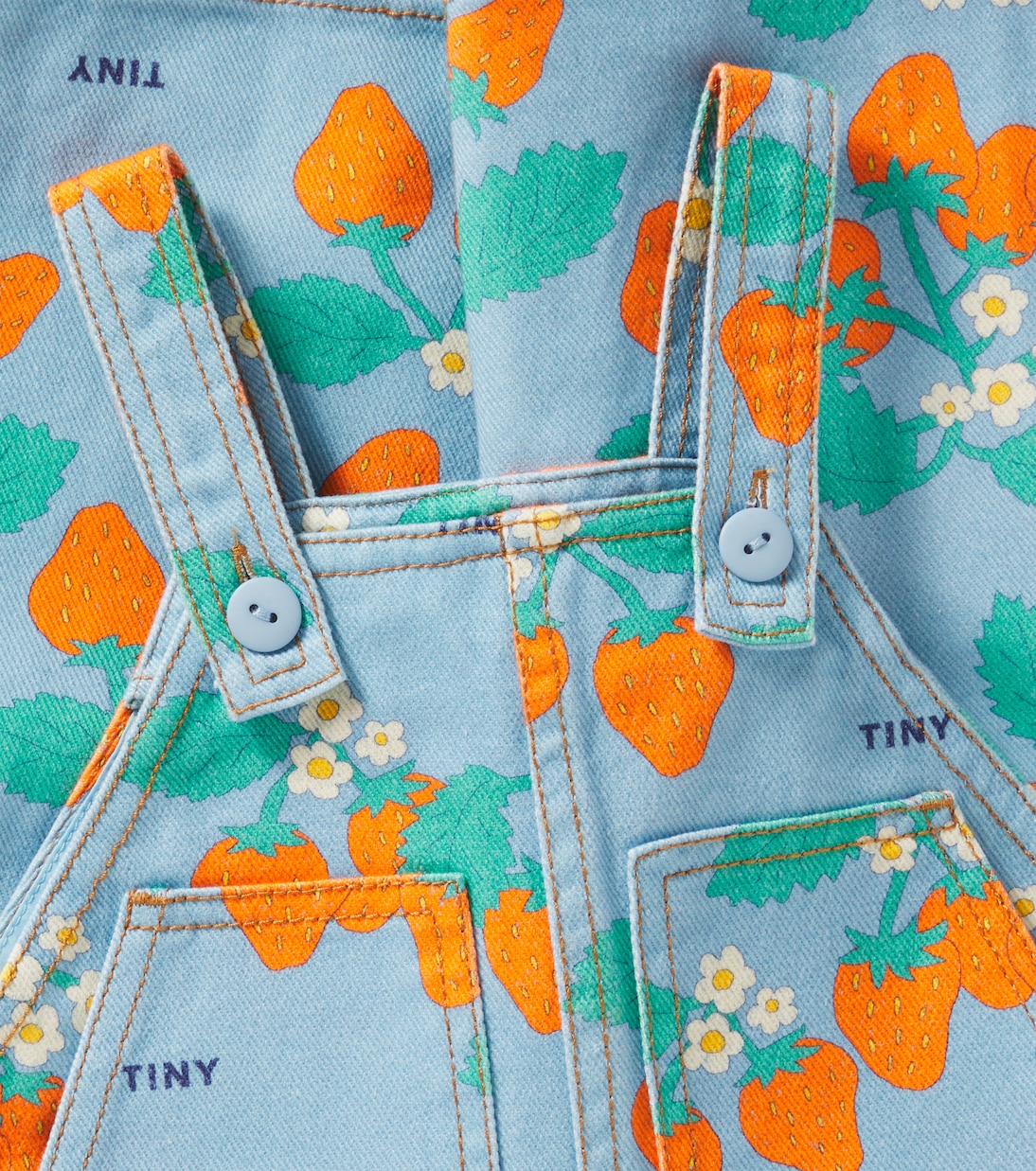 Salopette en jean à logo | Tinycottons