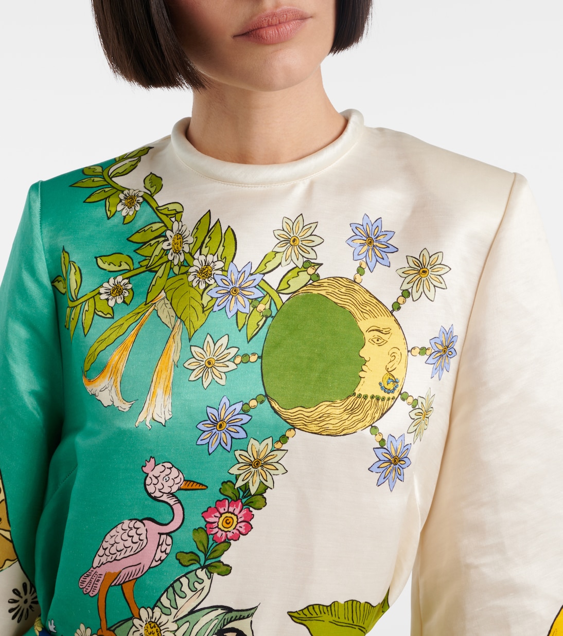Bedrucktes Maxikleid aus Hanf und Seide | Alémais