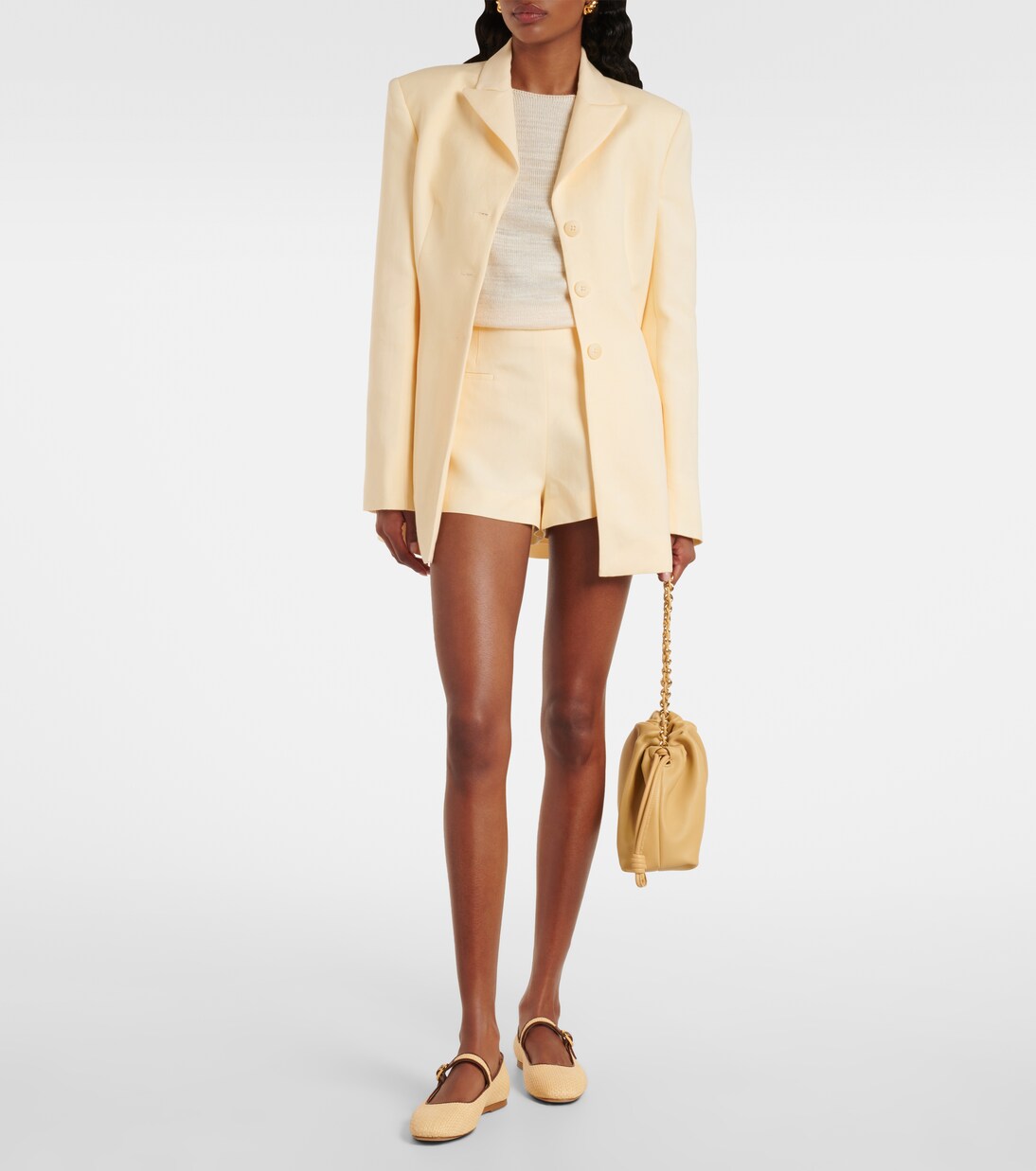 Leather-trimmed raffia Mary Jane flats | Le Monde Béryl