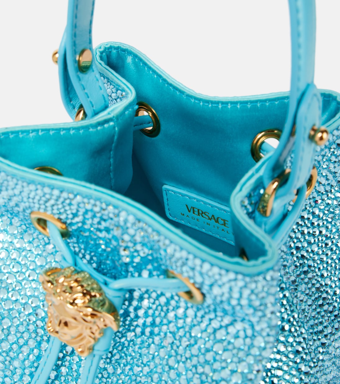 Bucket-Bag La Medusa Medium mit Kristallen | Versace