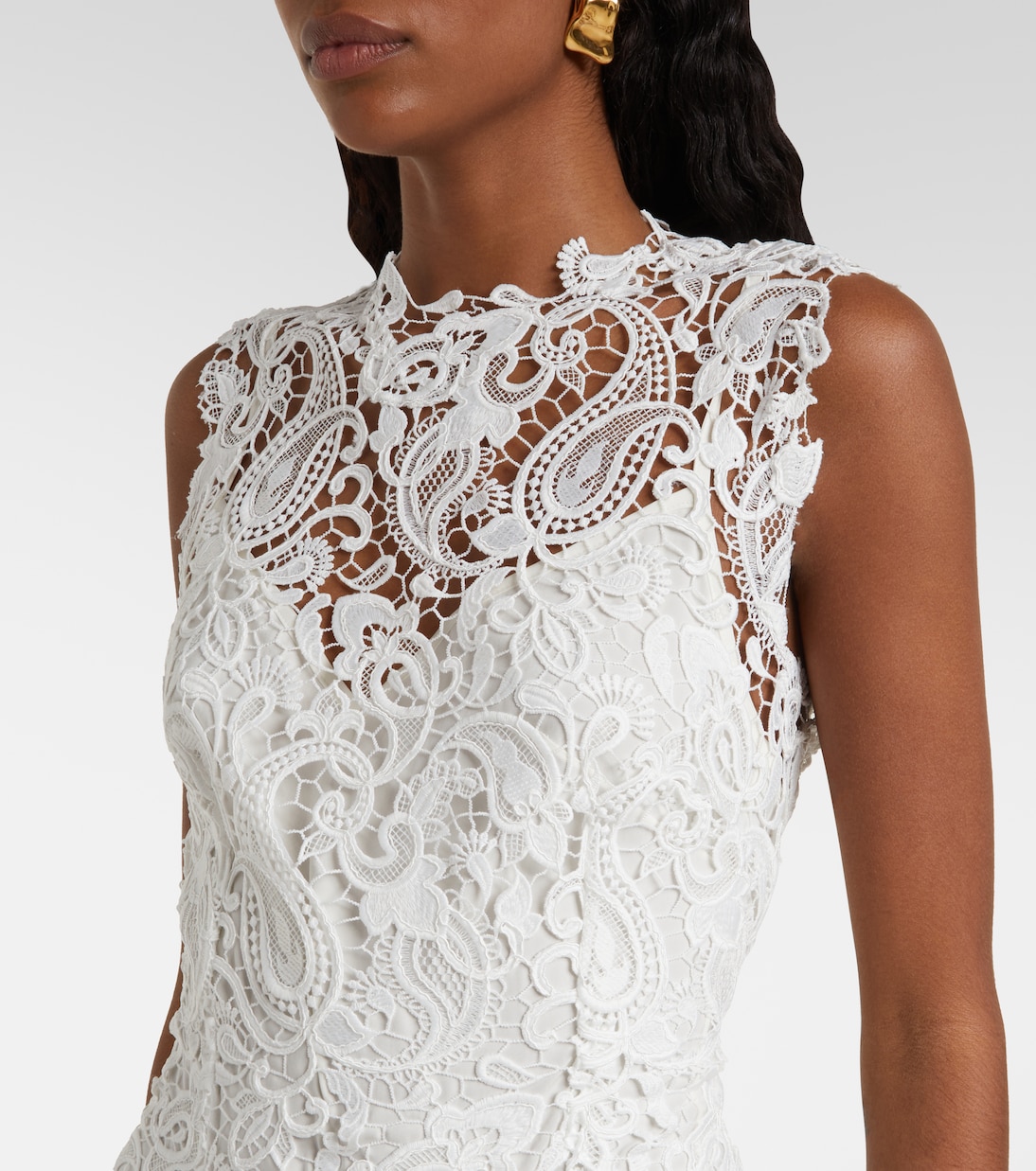 Abito midi in pizzo | Monique Lhuillier