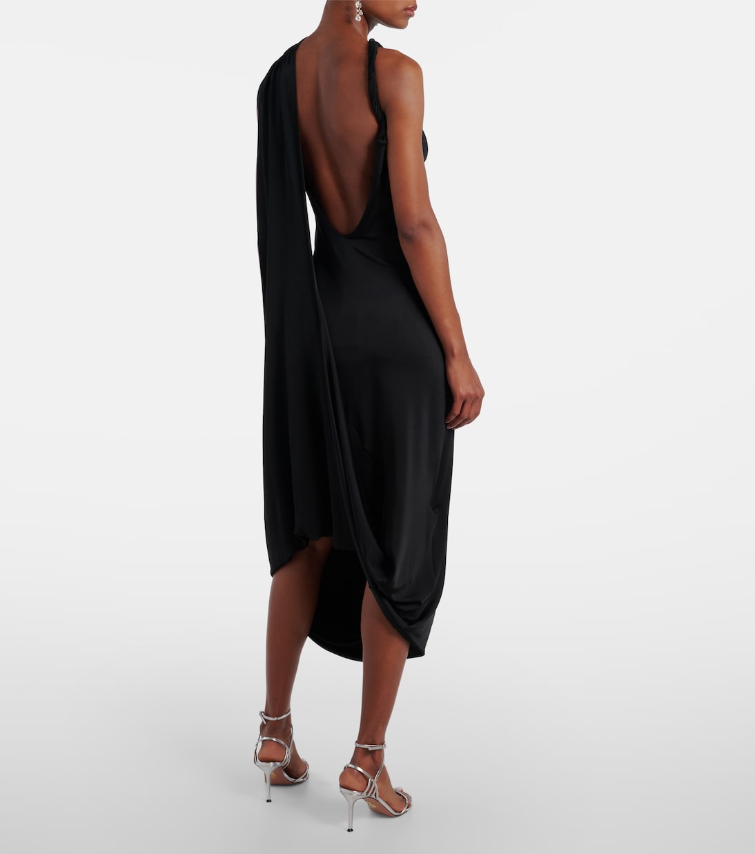 Draped embellished satin midi dress | Victoria Beckham