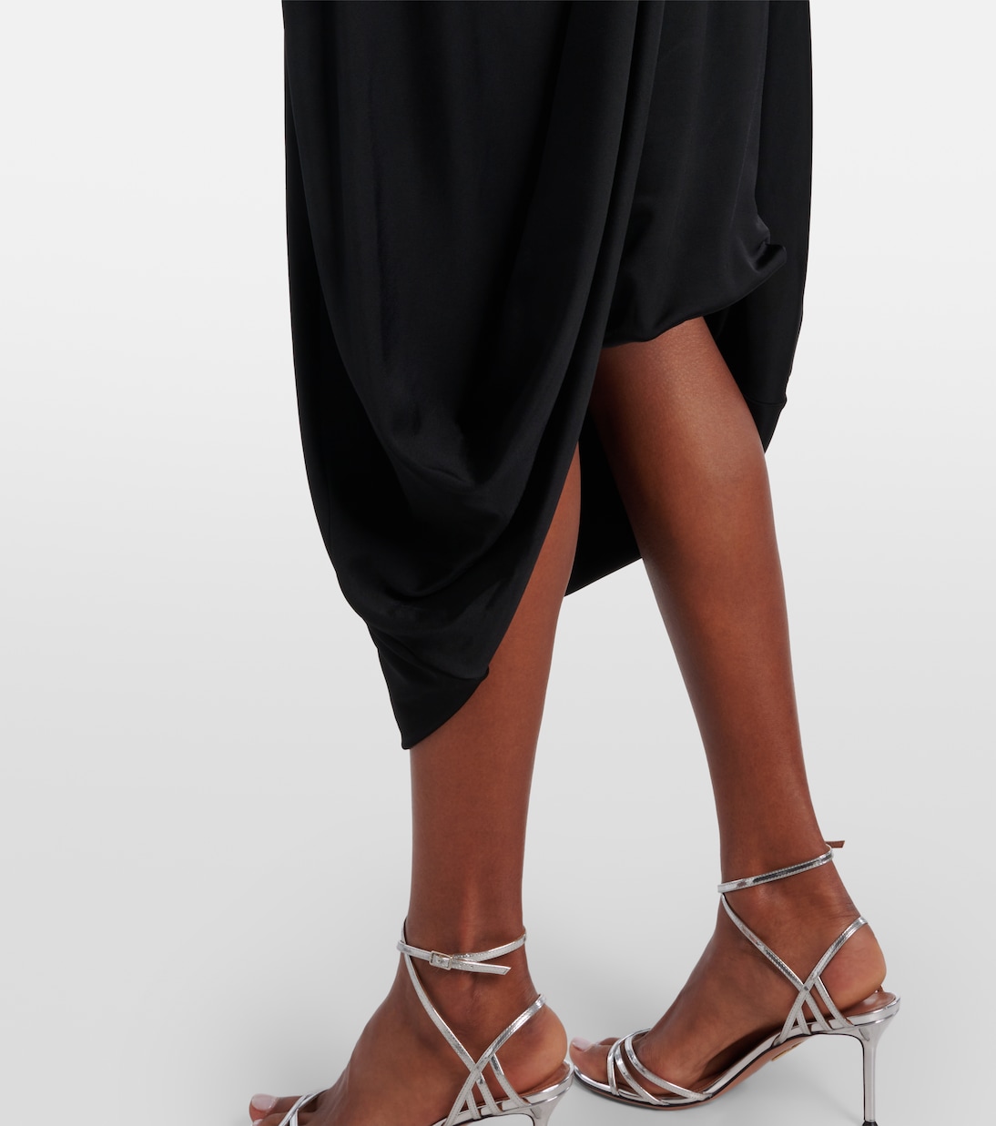 Draped embellished satin midi dress | Victoria Beckham