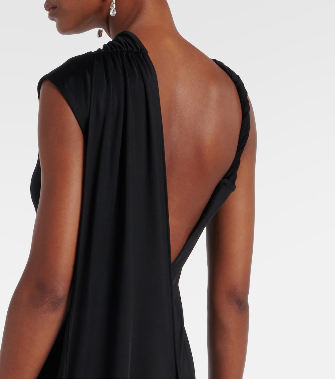 Draped embellished satin midi dress | Victoria Beckham