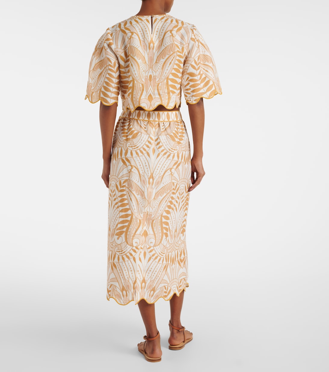 Falda midi de lino estampado | Farm Rio