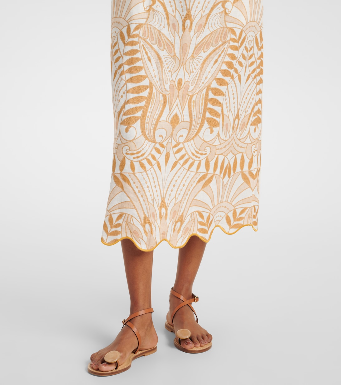 Falda midi de lino estampado | Farm Rio