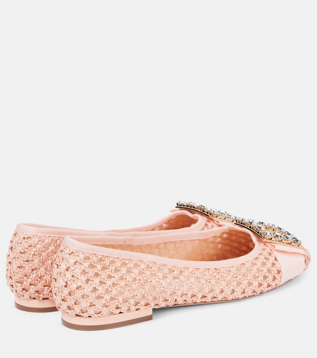 Tres Vivier embellished raffia ballet flats | Roger Vivier