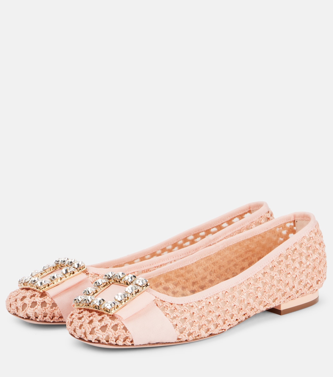 Tres Vivier embellished raffia ballet flats | Roger Vivier