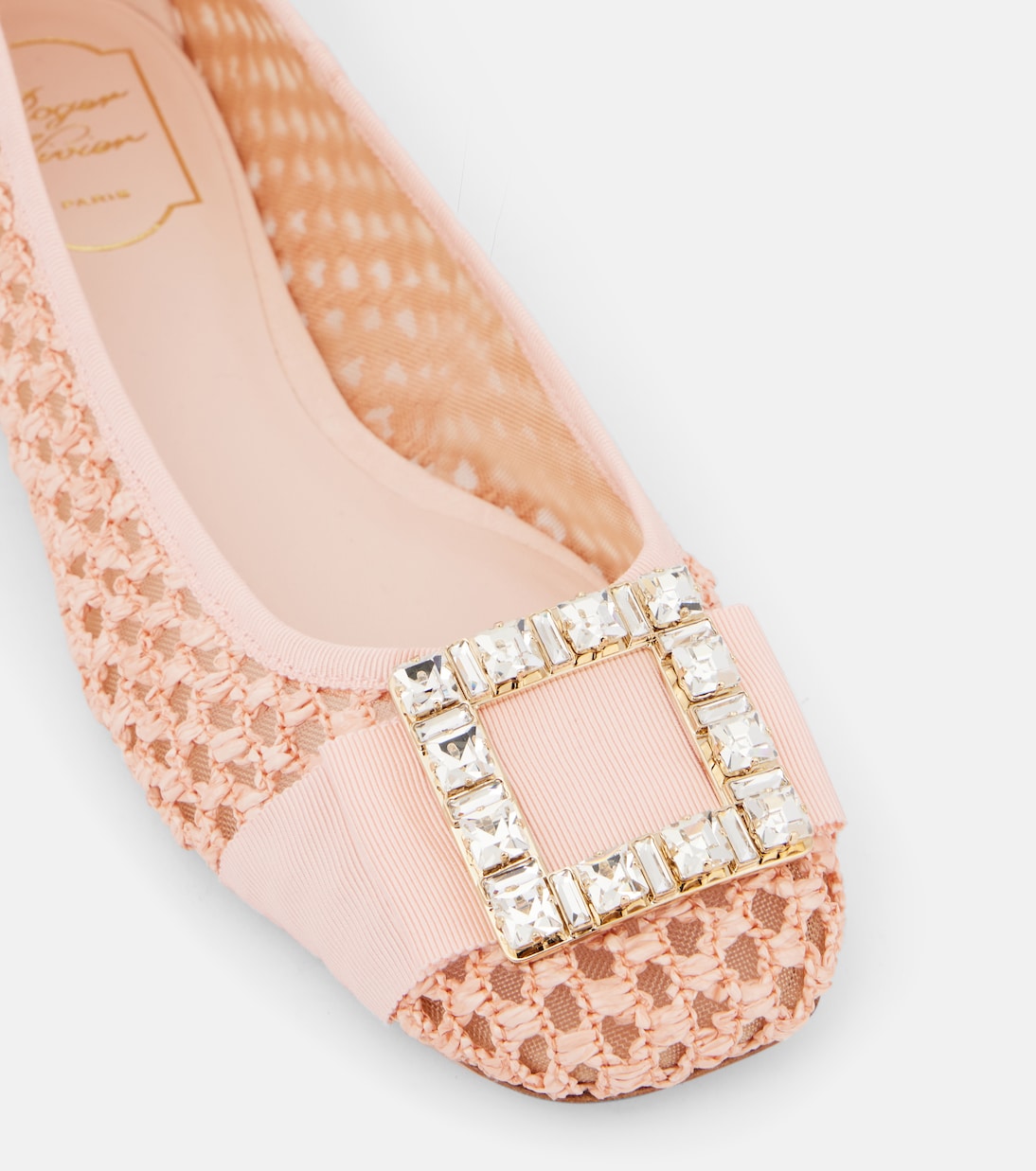 Tres Vivier embellished raffia ballet flats | Roger Vivier