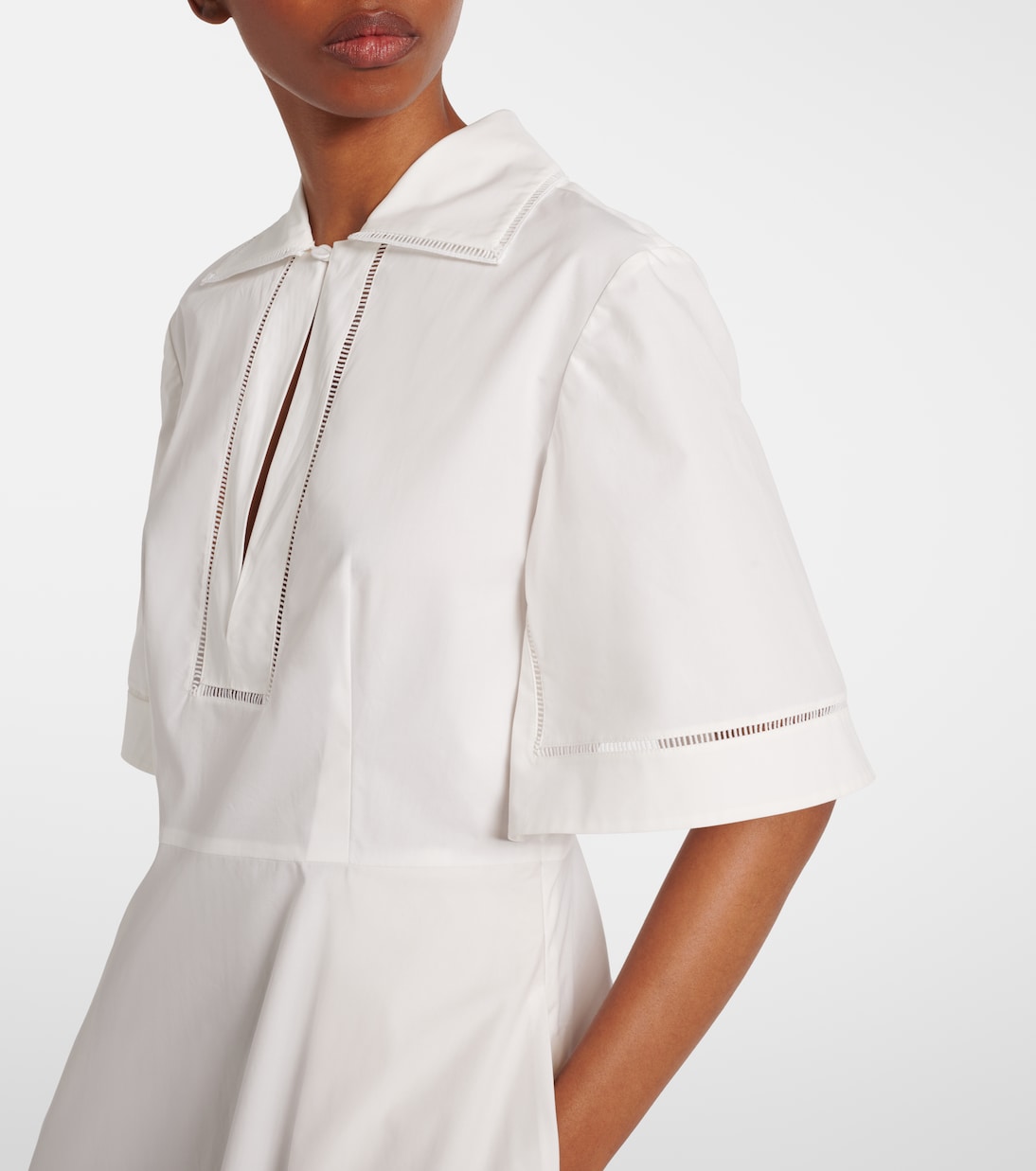 Besticktes Midikleid aus Baumwollpopeline | Róhe