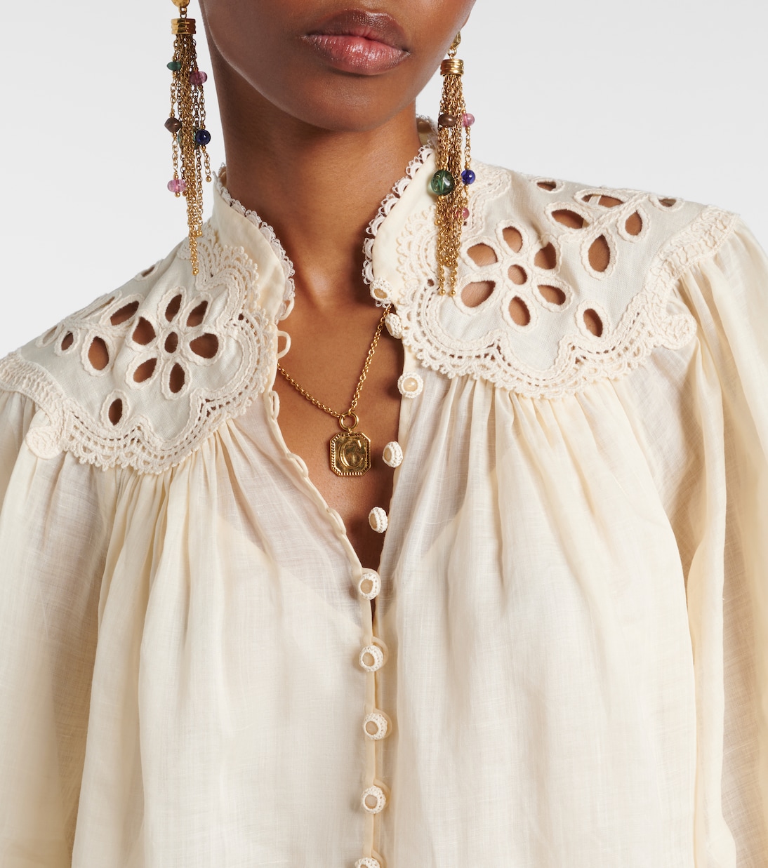 Coco embroidered ramie blouse | Zimmermann