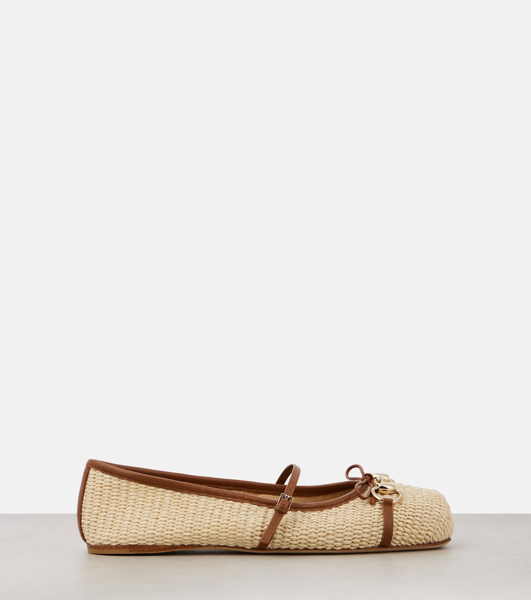 Gucci Horsebit raffia ballet flats | Gucci