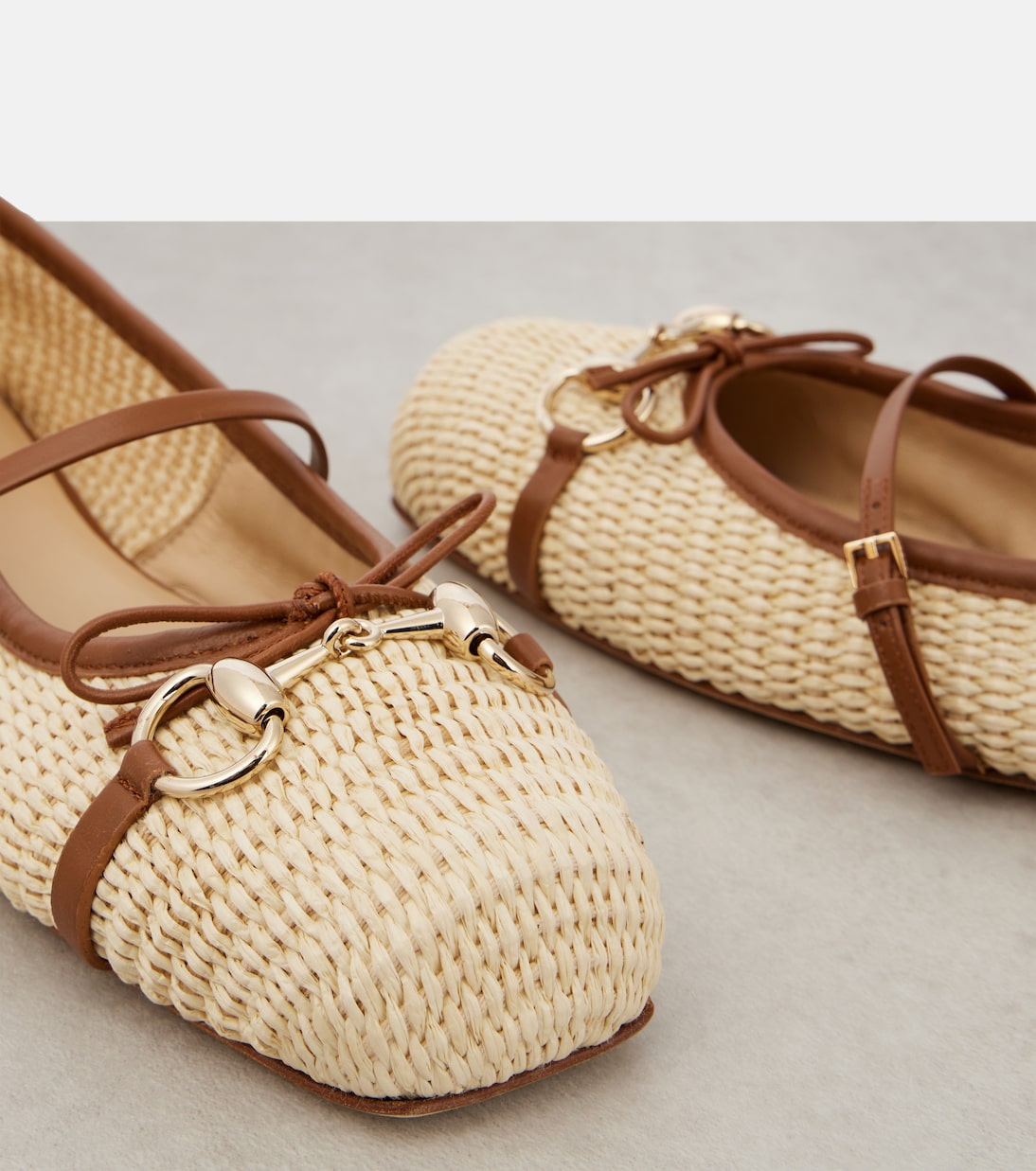 Gucci Horsebit raffia ballet flats | Gucci