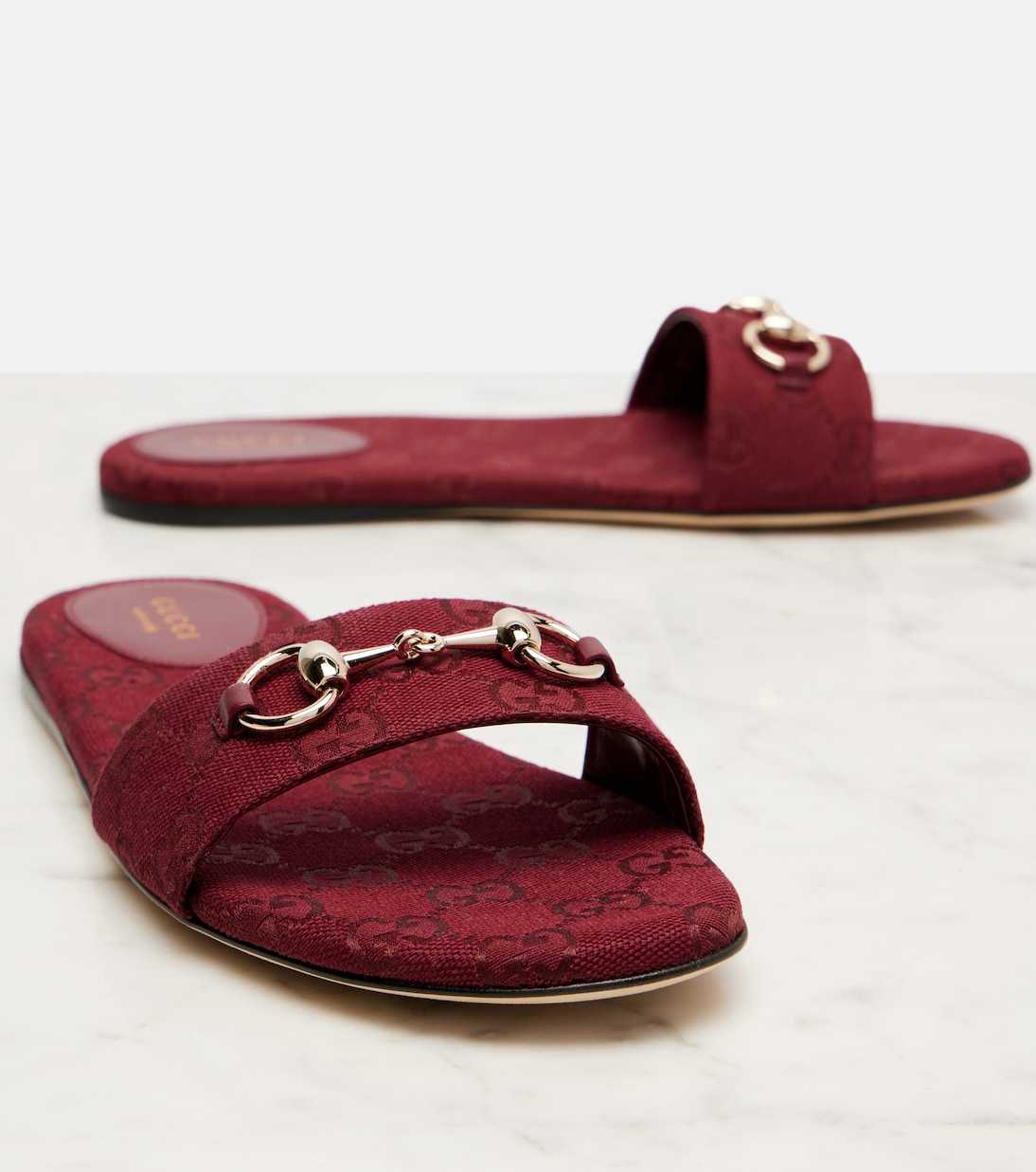 Horsebit GG canvas slides | Gucci