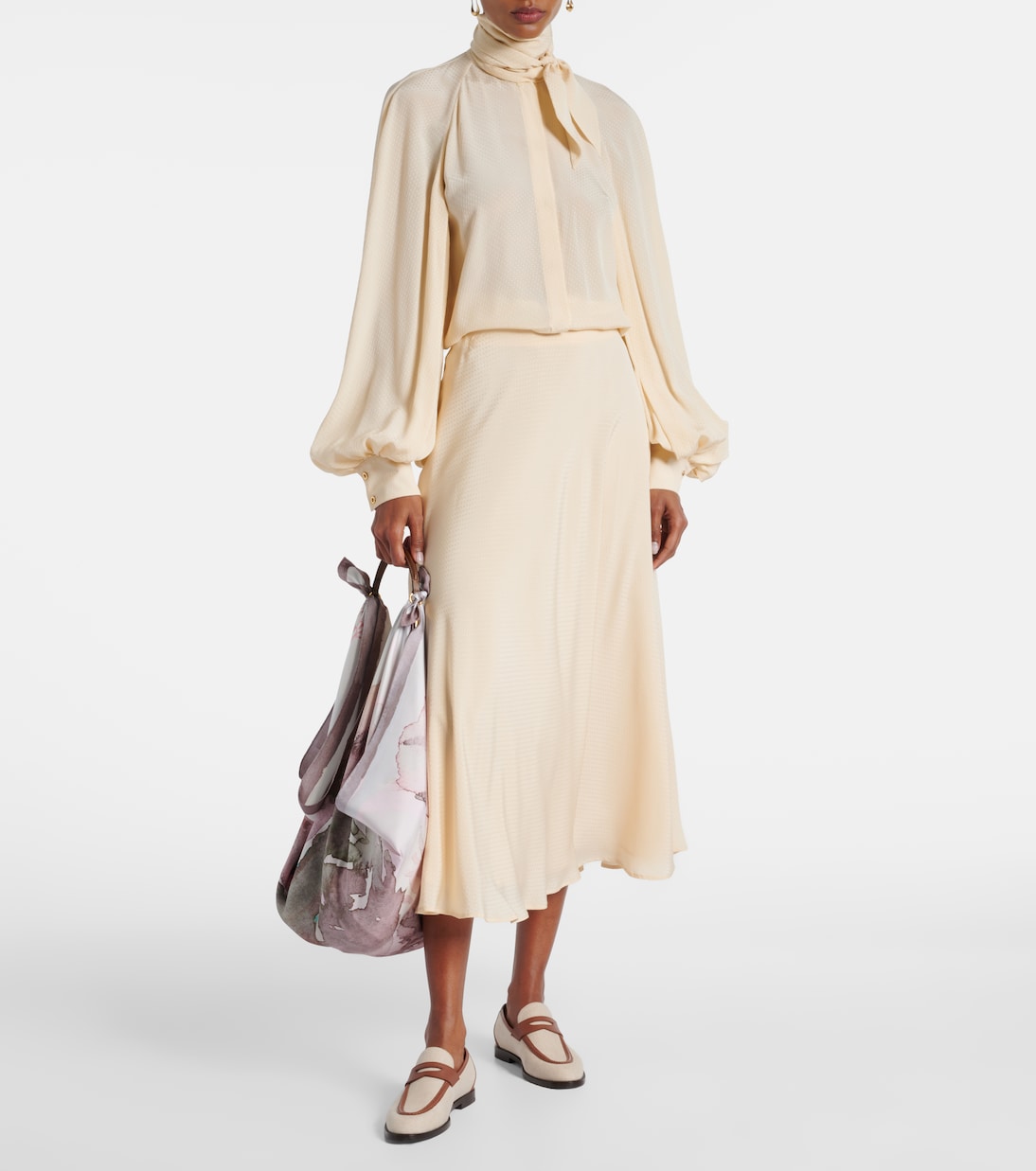 Erika silk midi skirt | Loro Piana