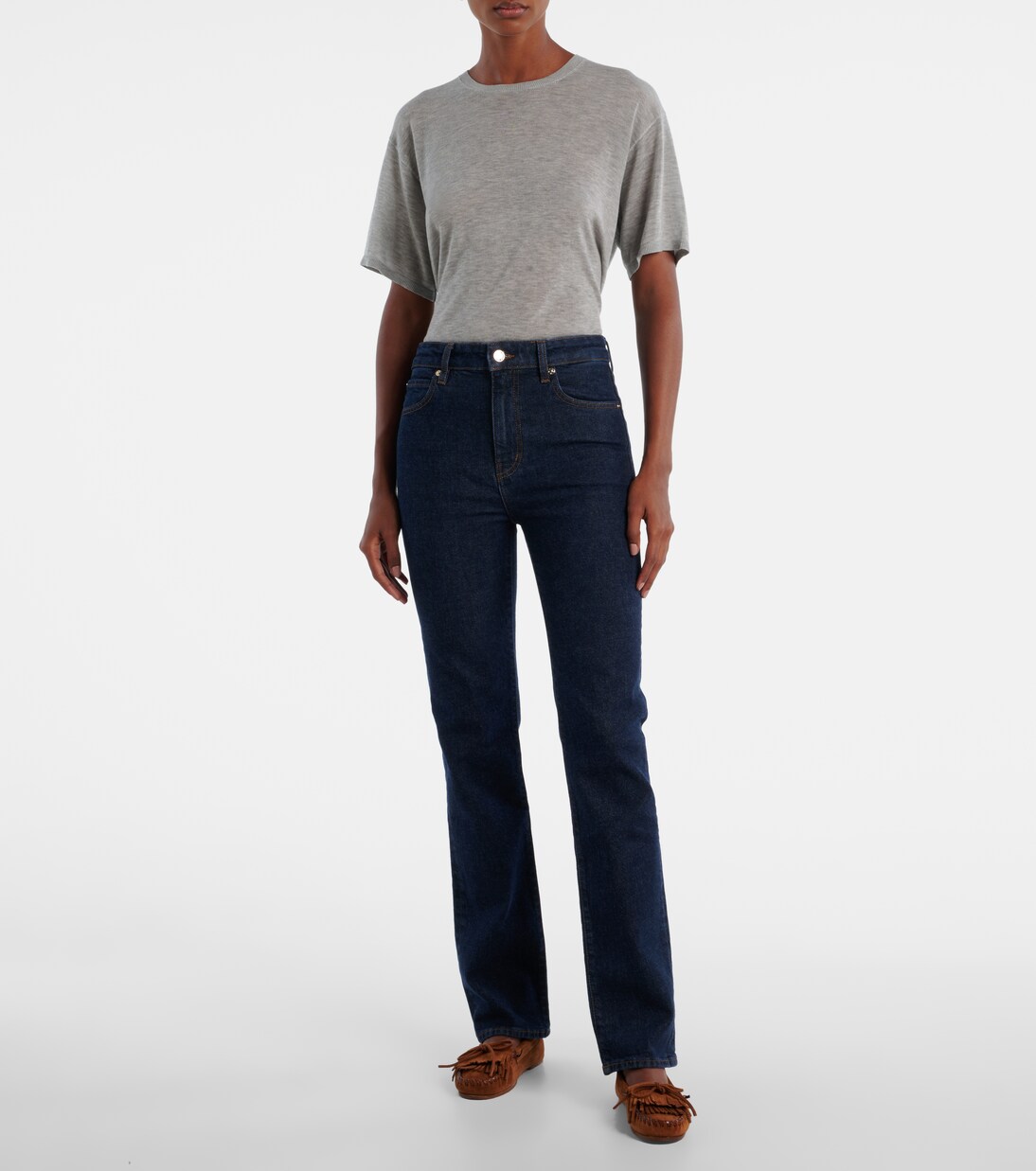 Ruler mid-rise straight jeans | Frame
