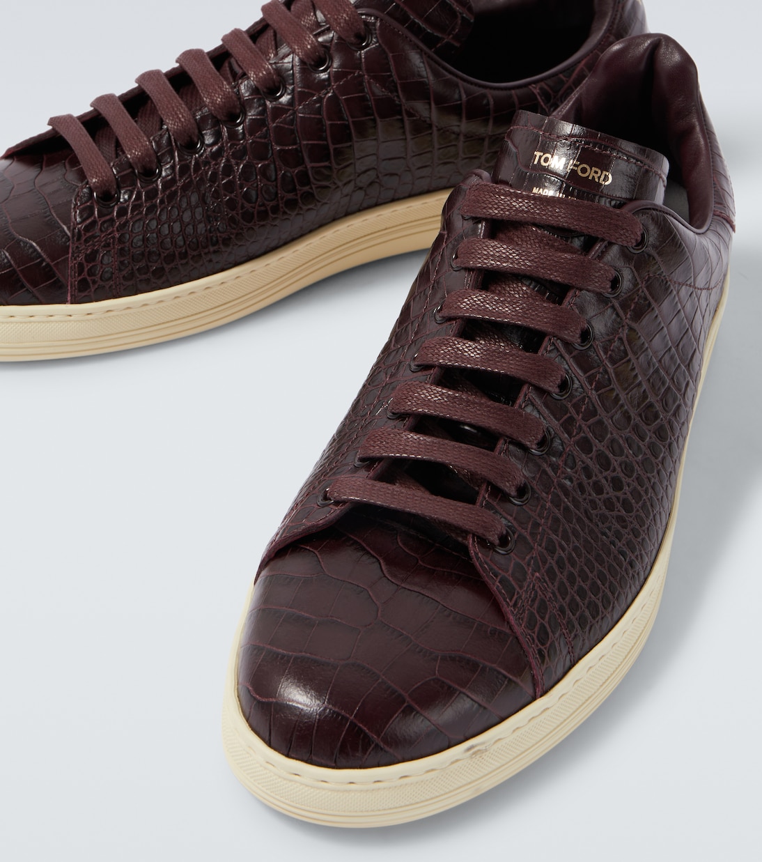Warwick croc-effect leather sneakers | Tom Ford