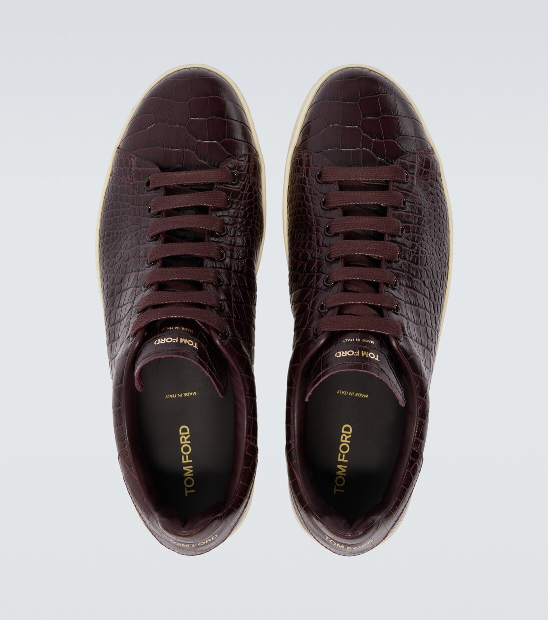 Warwick croc-effect leather sneakers | Tom Ford